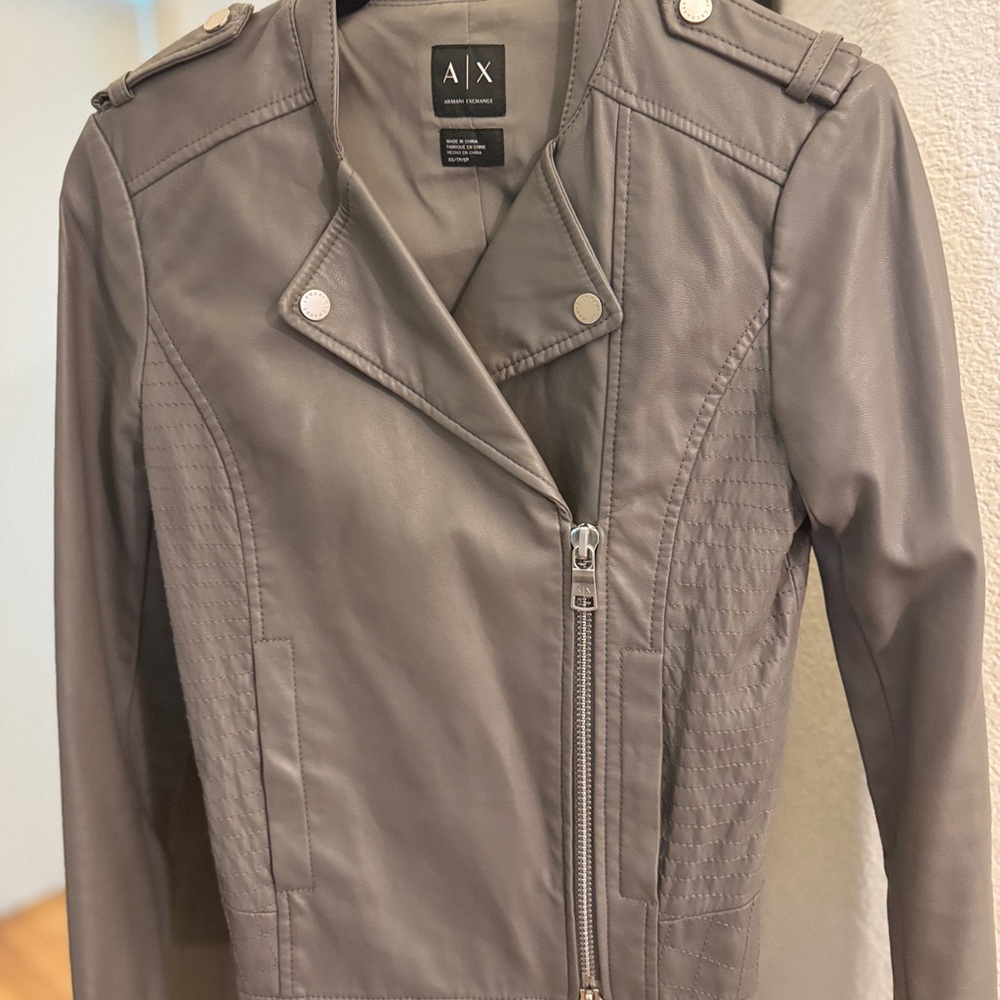 Armani Exchange moto leather jacket